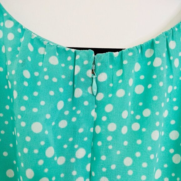 GAP Sleeveless Polka Dot Pleated Fit and Flare Dress Mint Green Women's 0 - Picture 7 of 10